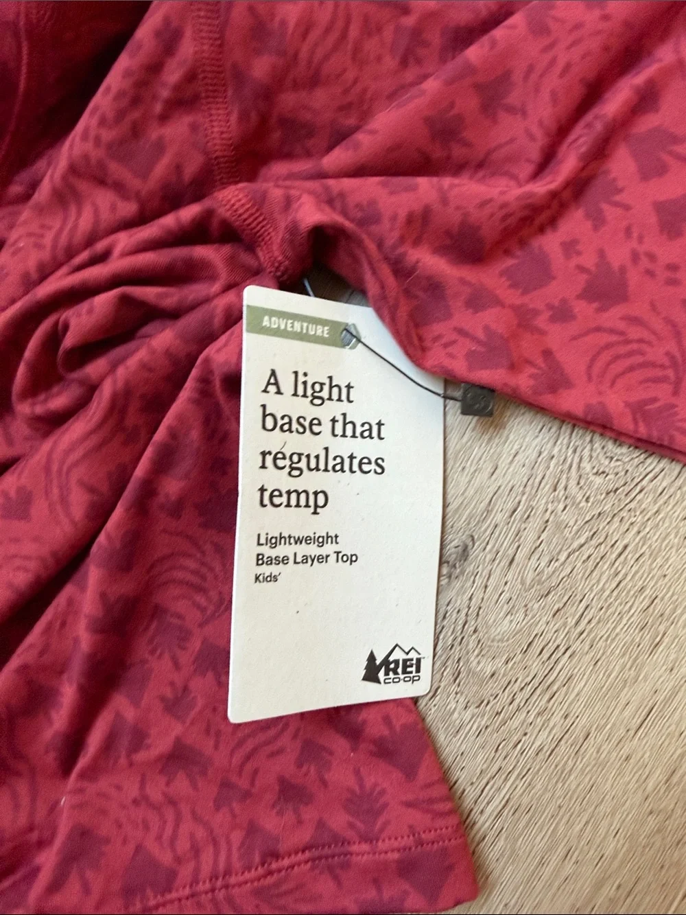 REI Burgundy Printed snow underlayers ( Top and Bottom)